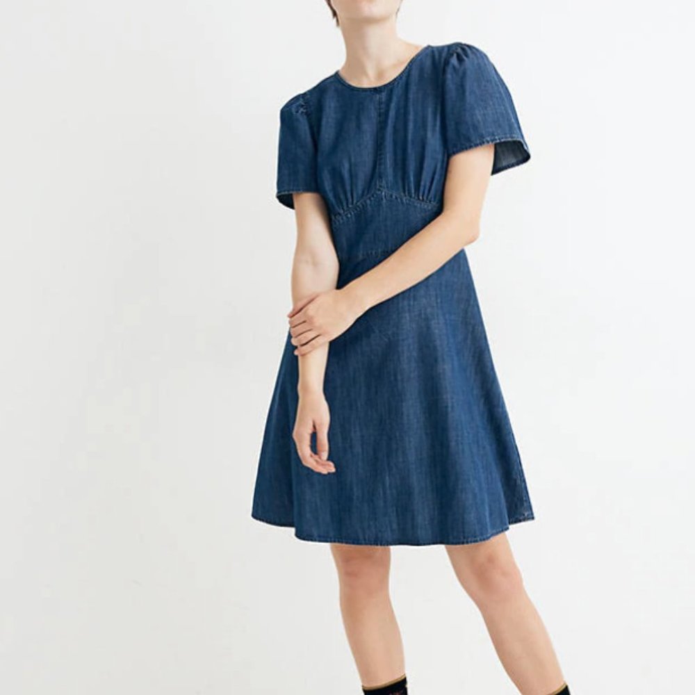 Denim Fit-and-Flare Dress